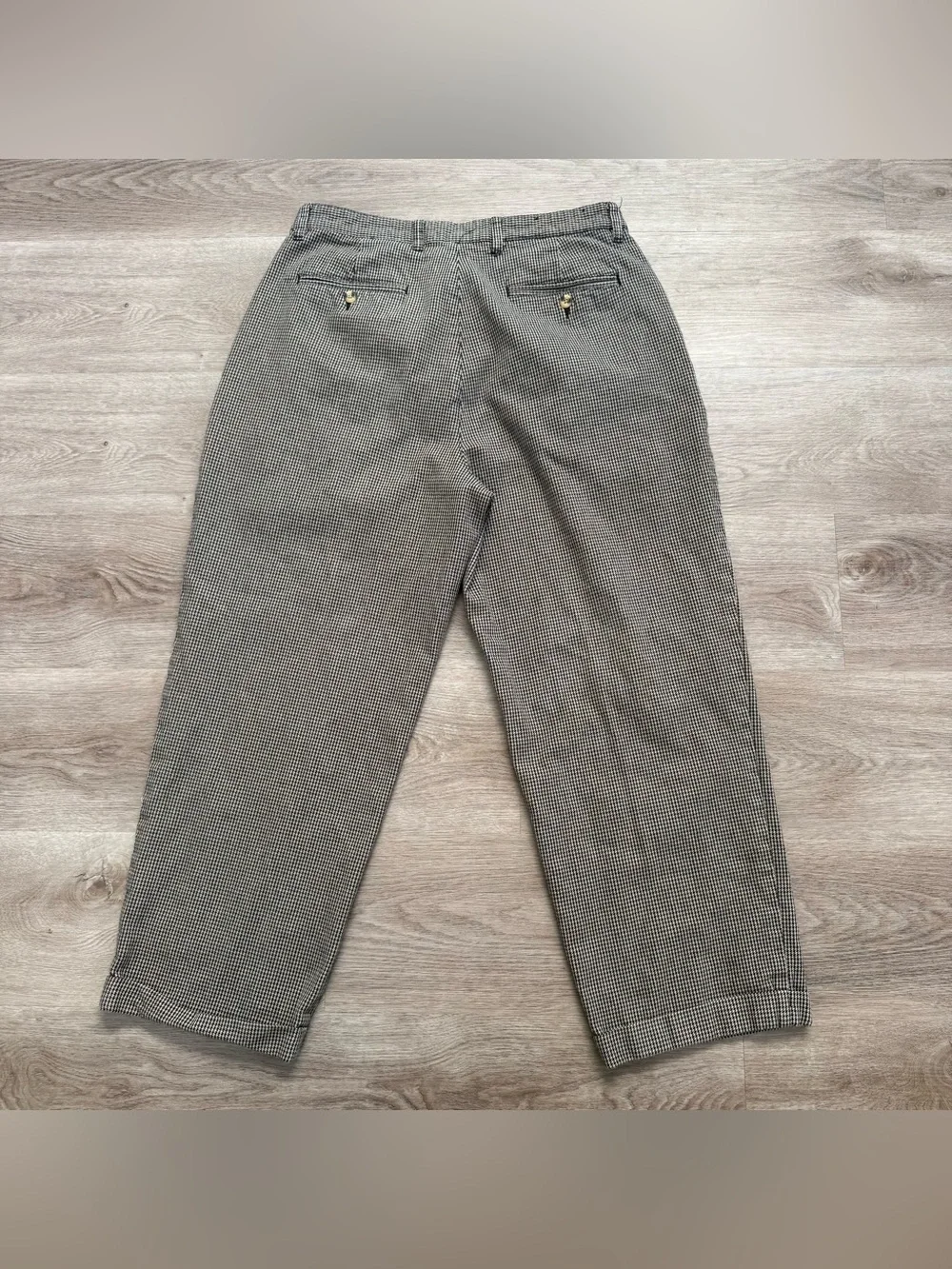 Vintage 90s Tommy Hilfiger High Waist Pleated Houndstooth Pants ACTUAL Sz 32x27